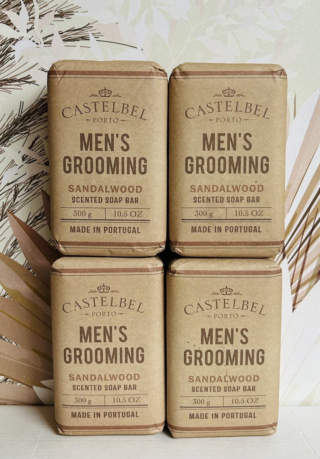 4-Pack Castelbel Portugal SANDALWOOD Men's Grooming Scented Bar Soap 10.5 oz