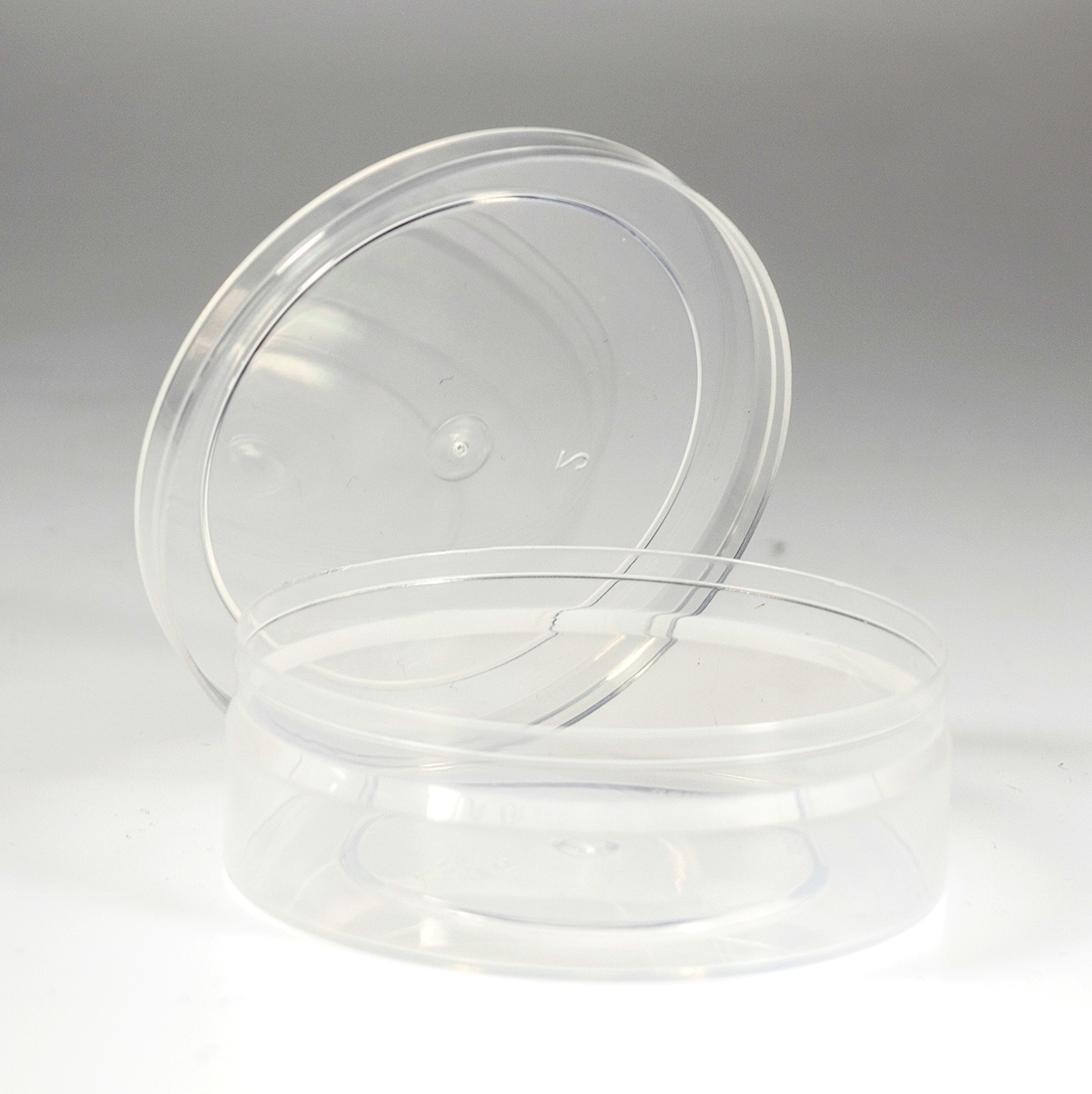 Clear Round Plastic Organizer Containers w/ Removable Lids 12 Pack #1628