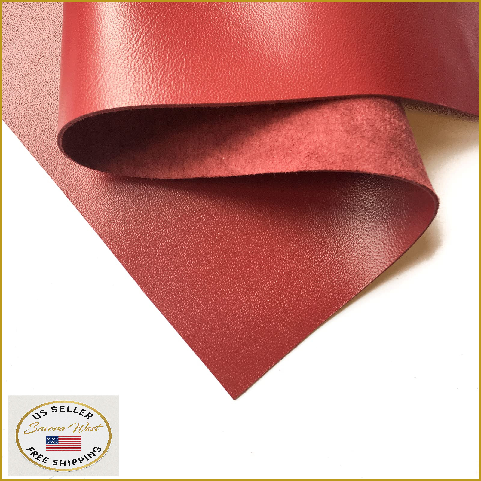 LeatherAA Italian Leather Company Real Red Lambskin Leather Sheet: Genuine Red,