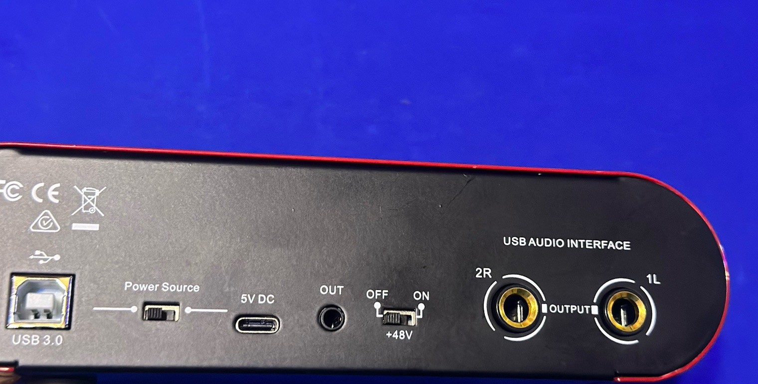 2x2 USB Audio Interface for PC w/ 48V Phantom Power, 24Bit/192kHz ~has Blemishes