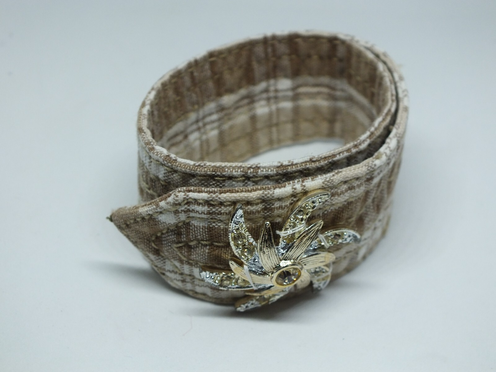 Upcycled Repurposed BOHO Bracelets From Belt Brooch Snap Closure One of a Kind