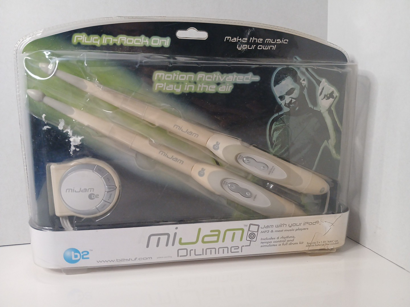 B2 MiJam Drummer Motion Activated iPod Electronic Drumsticks Brand New Sealed