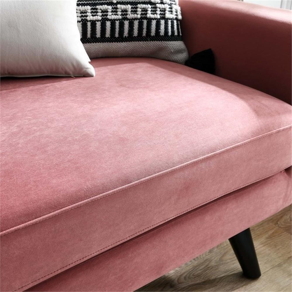 Modway Engage Modern Tufted Back Performance Velvet Loveseat in Dusty Rose