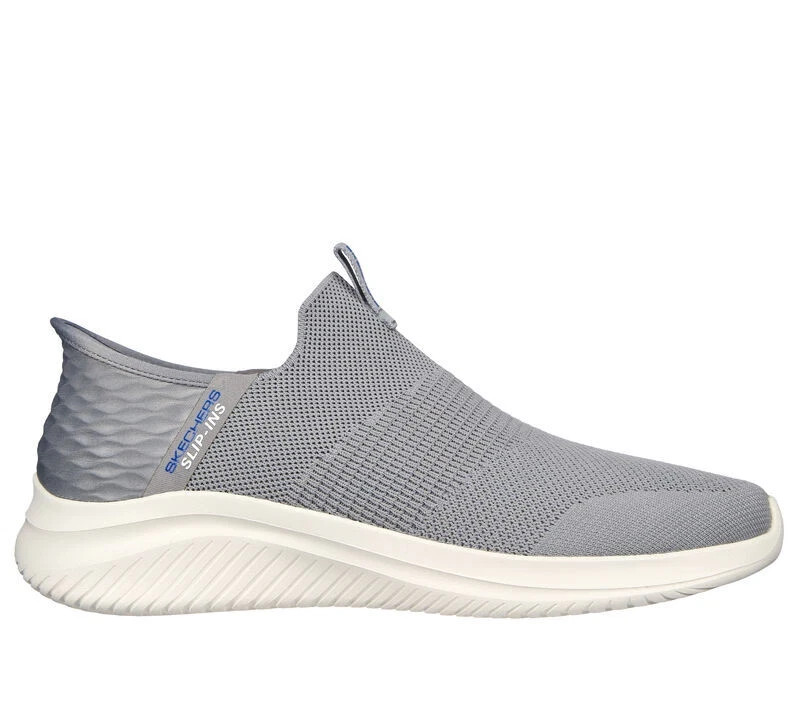 Skechers Shoes Slip Ins Men Wide Fit SlipOn Gray Sport Memory Foam Smooth 232450