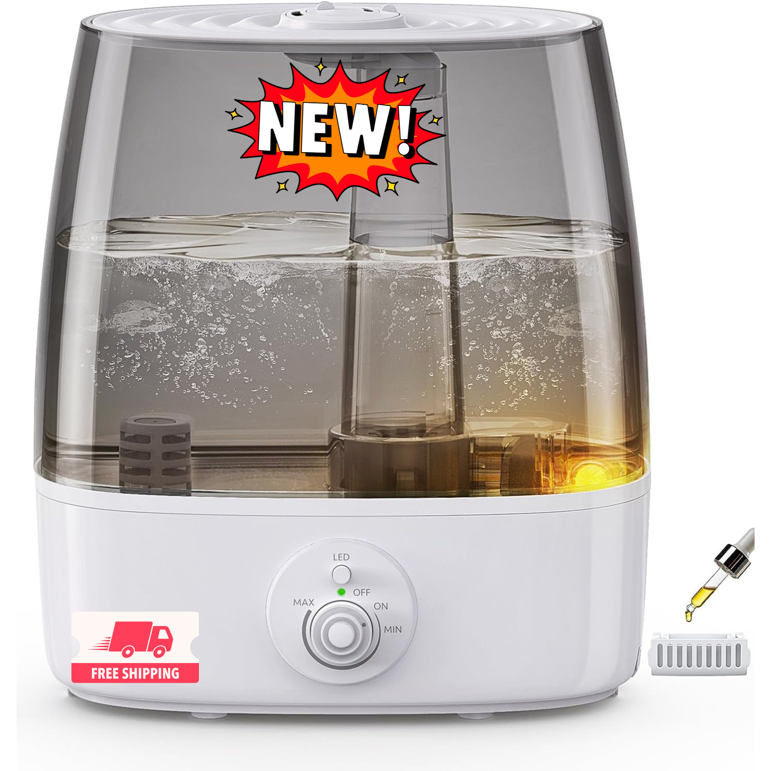 Humidificador con depósito Stay Clean de 6.5 L para habitaciones grandes, de baj