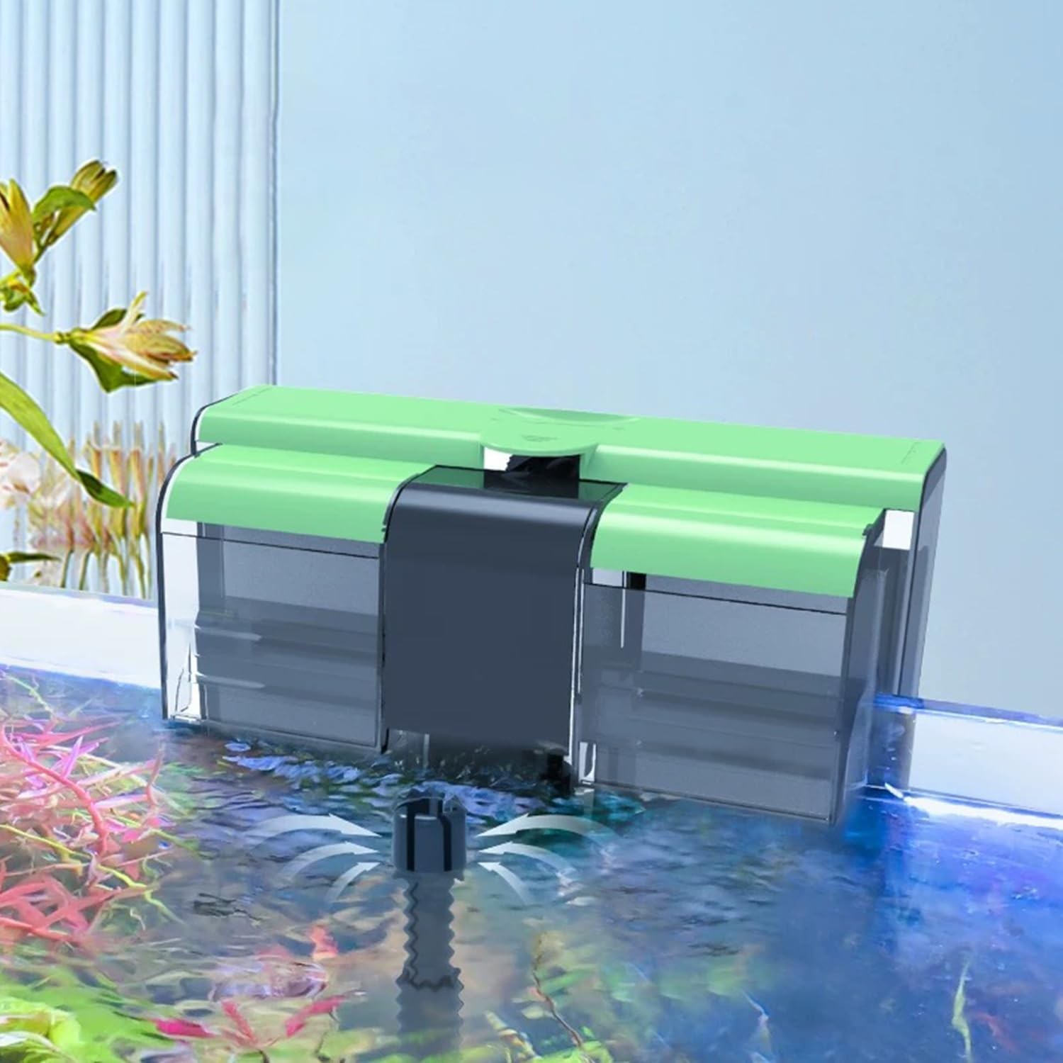 Aquarium Filter Hang On Fish Tank Adjustable UltraQuiet UV Up To 45 Gal Fit