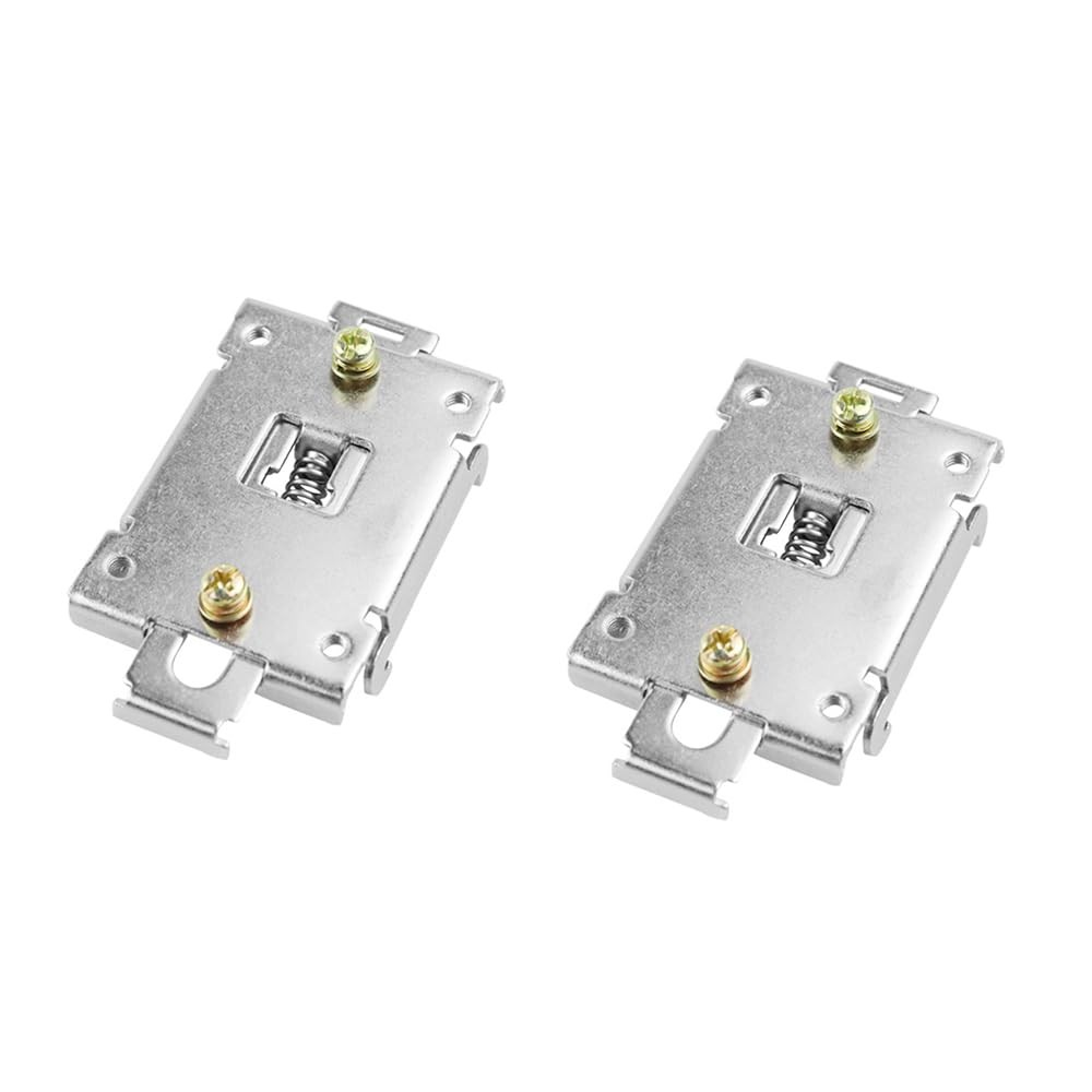 2 PCS 35mm DIN Rail Mounting Bracket Metal Fixing Clip Adaptor for Relay
