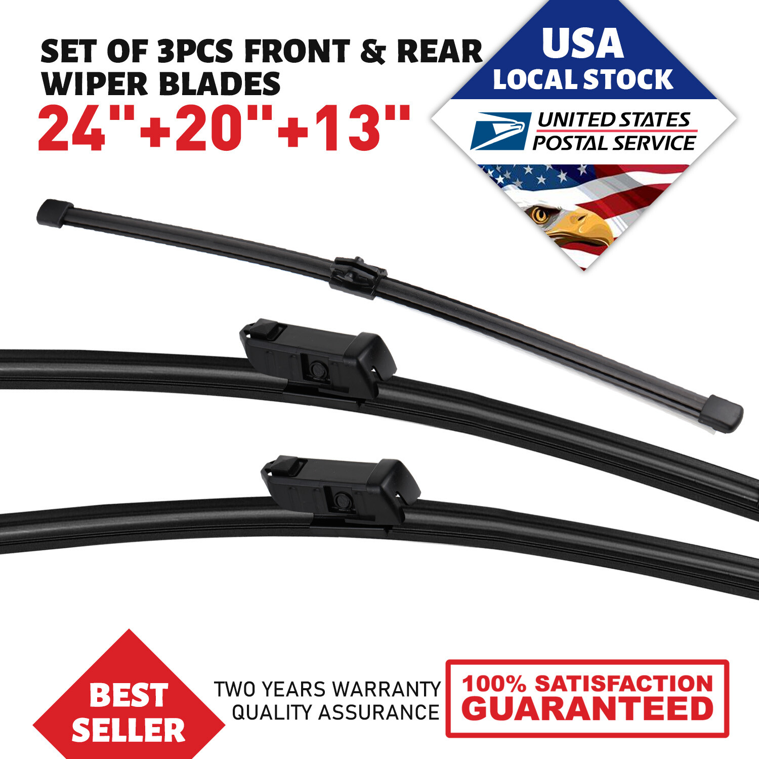 24" 20" 13" Genuine Windshield Wiper Blades Set All Season For Audi Q5 2009-2023