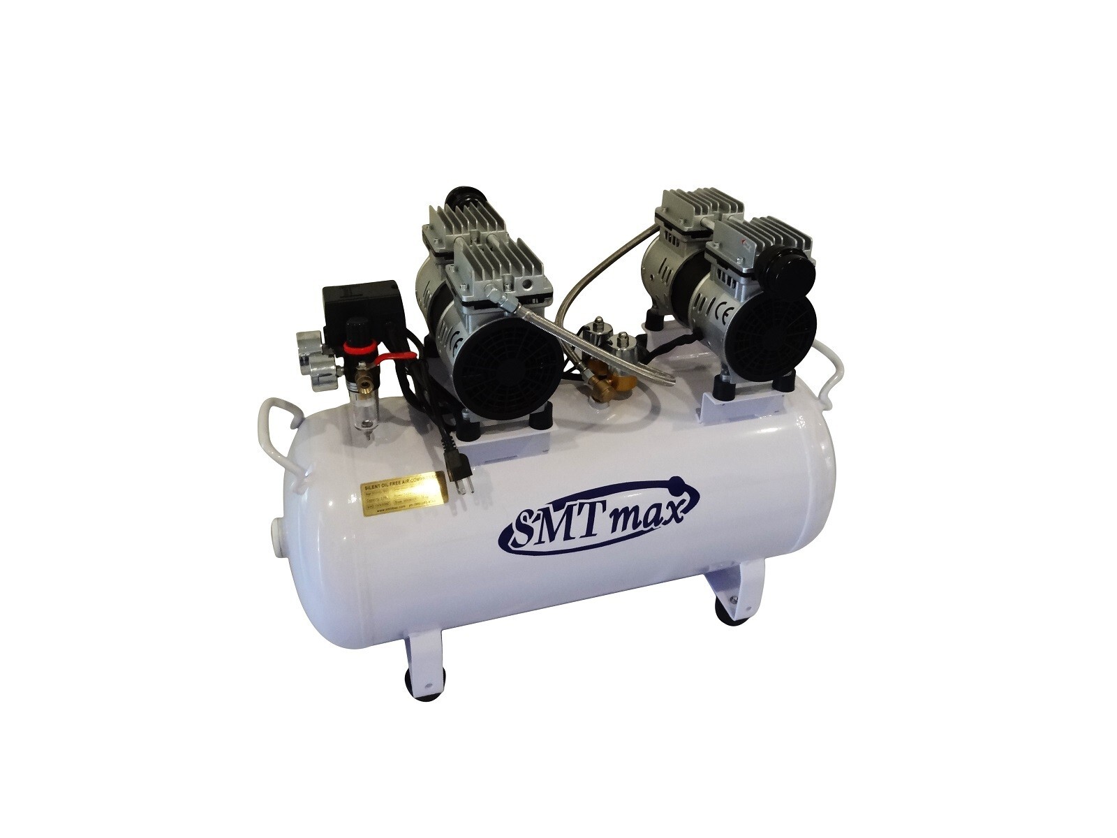 SMTmax 2HP 12 Gallon Oil-Free Quiet Dental Air Compressor 110V