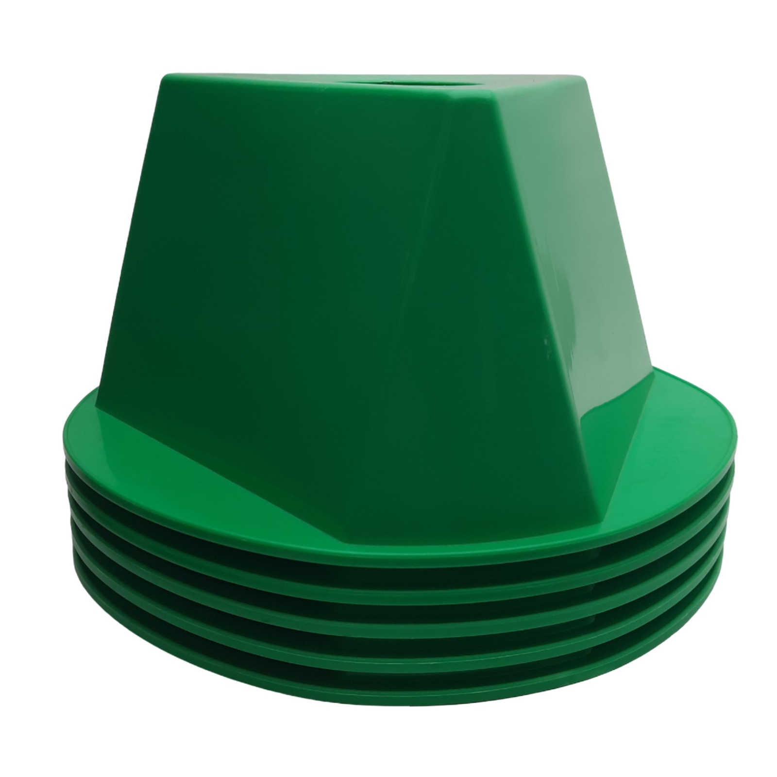 Lot of 5 Global Industrial 412423 Inventory Control Cone Green, 5" x 10" x 10"