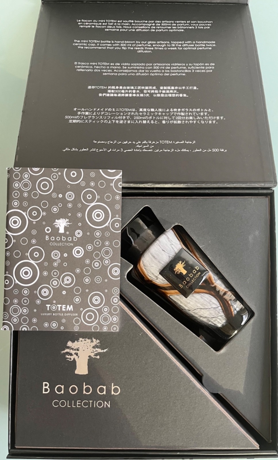 NIB BAOBAB MINI TOTEM StonesMarble UltraLuxeBelgian Perfume Diffuser16.9oz/500ml