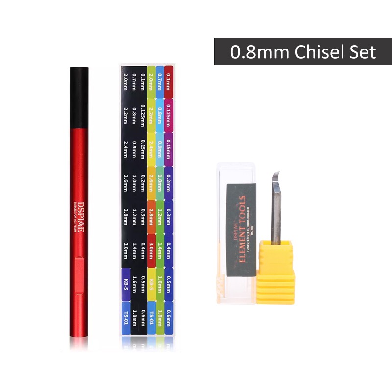 Dspiae AT-EH 3.175mm Universal Chisels Clamping Handle with 0.8mm Bit Tool Set