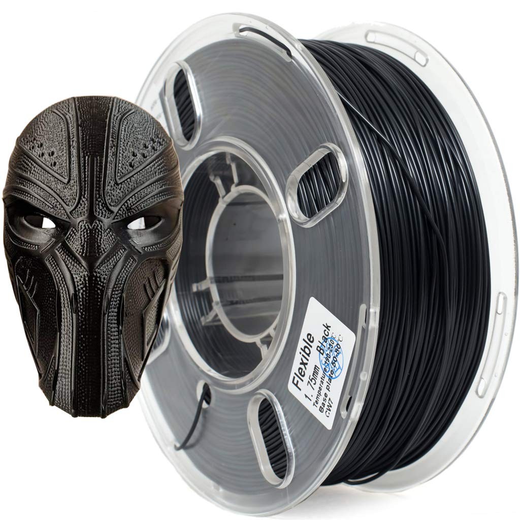 PRILINE TPU Filament PRILINE,98A Flexible Soft 3D Printer 1.75mm, Black