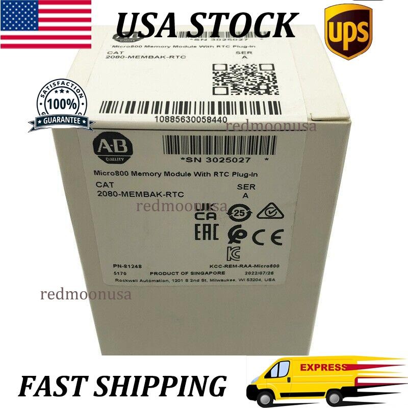 NEW Original Allen Bradley 2080-MEMBAK-RTC Memory Module With RTC Plug-In
