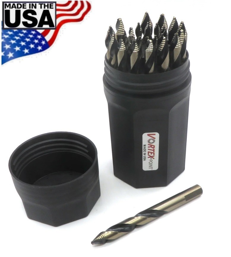 Norseman 29pc Vortex Step Bit Drill Set HI-Molybdenum M7 1/16-1/2 VT-29P USA