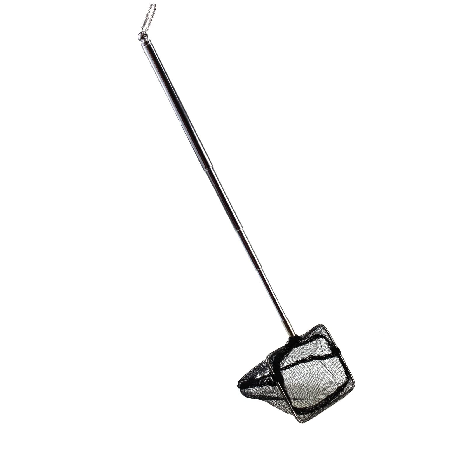 AQUANEAT Aquarium Net with Extendable Long Handle, Adjustable 3 Inch, Black