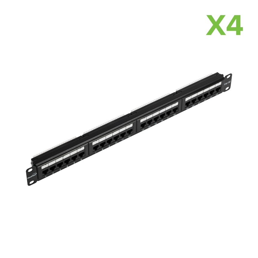 4 X Cat5e UTP UnShielded RJ45 Ethernet 110 Network 1U Patch Panel 24-port 19''
