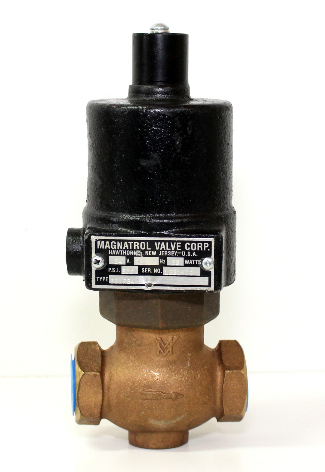Magnatrol 33AR34-0 Bronze 1" NPT Full Port Solenoid Valve 200 PSI / N.O. / 24Vdc
