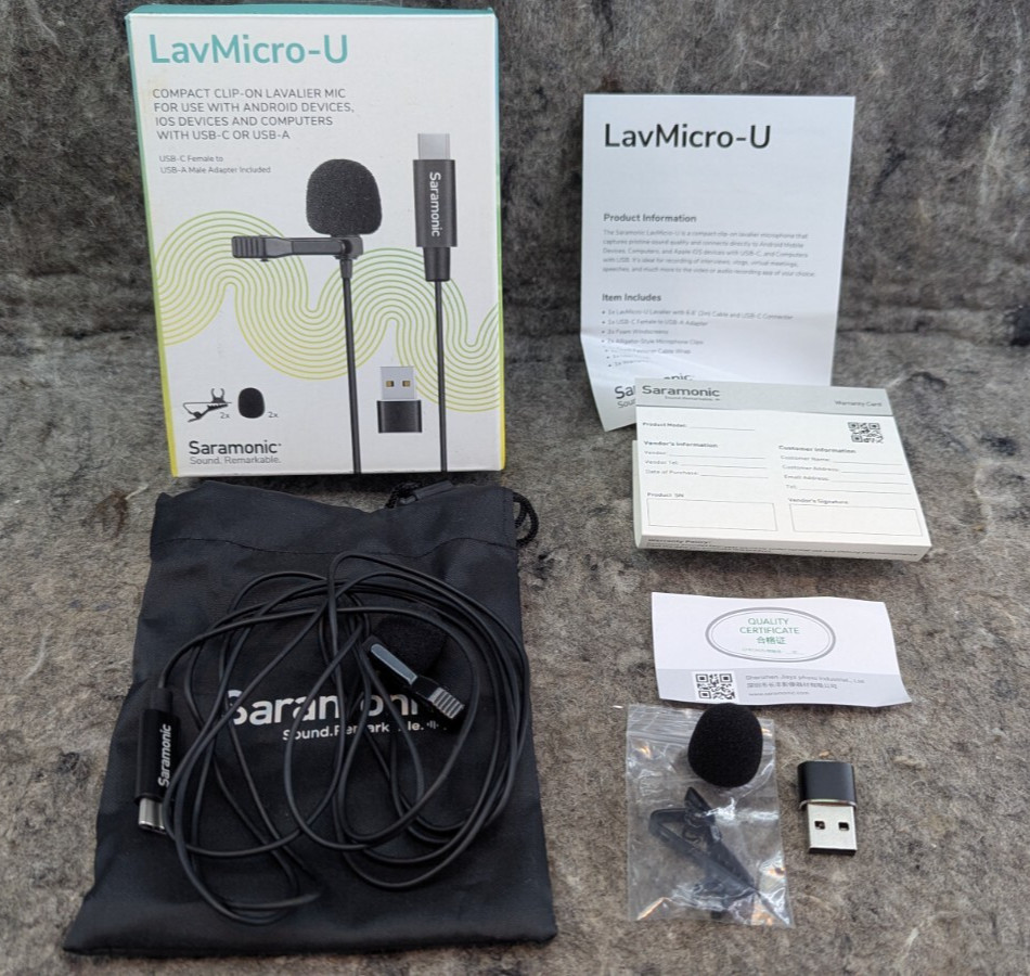 🔥New🔥 Clip-On Sanaromic- Lavalier Mic w/ USB-C Output,  USB Adapter