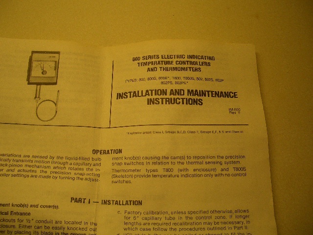 UNITED ELECTRIC 802PS 8437 13226-12 TEMPERATURE CONTROLLER NIB
