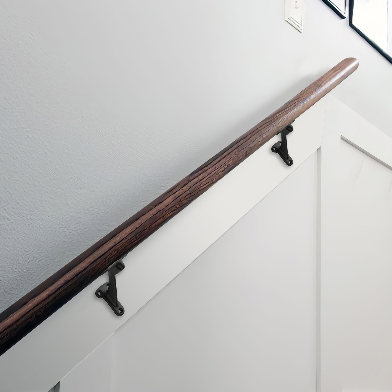 khtumeware 6 Pack 3 Inch Matte Black Hand Rail Bracket 6 Pack,