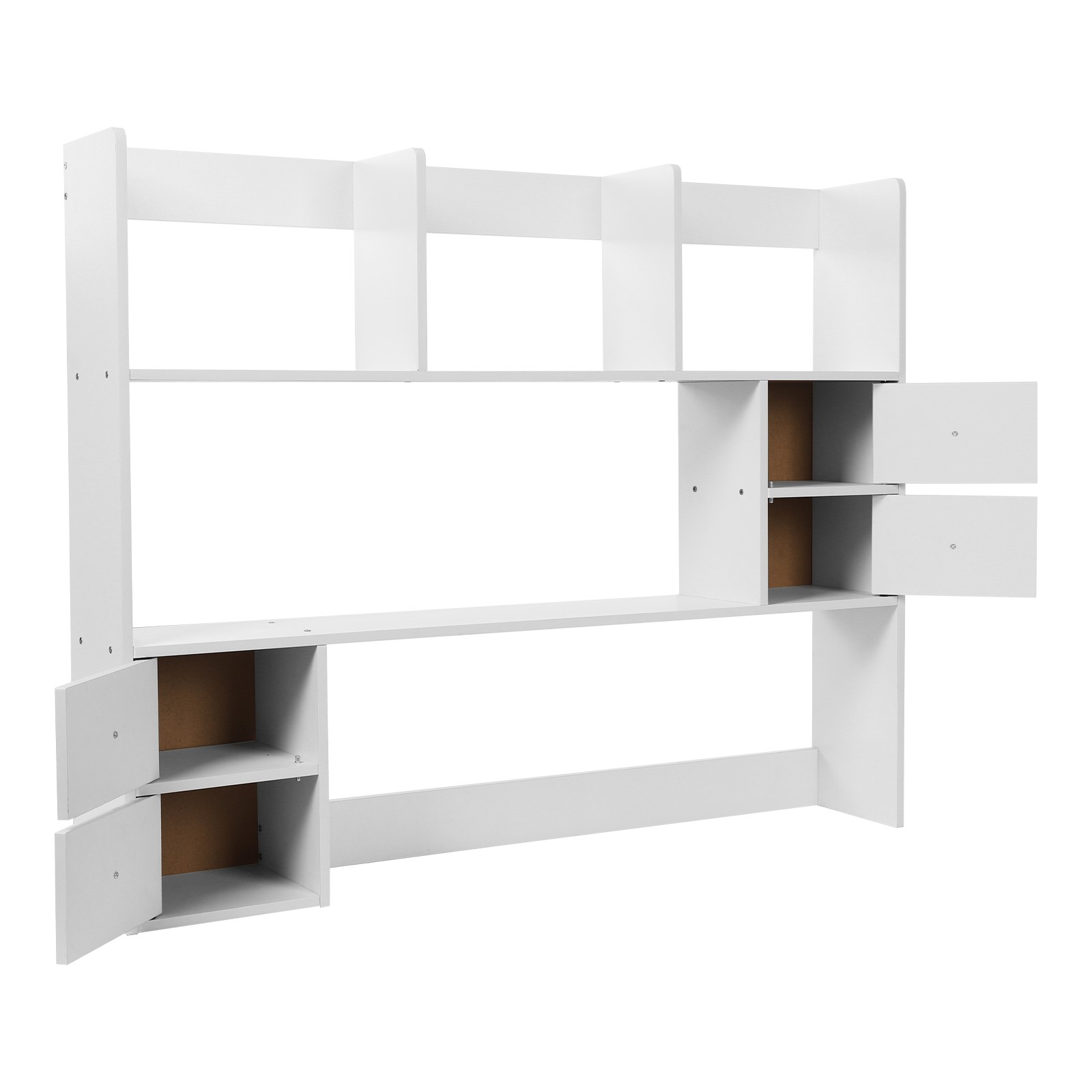 Wood Desktop Organizer, Office Storage Rack, Desktop Rack White 100 *17*80cm