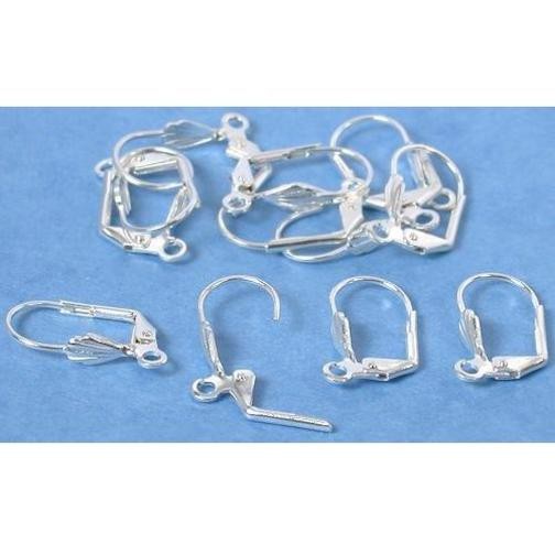 12 Silver Plated Leverback Jewelry Earrings 11mm x 18mm