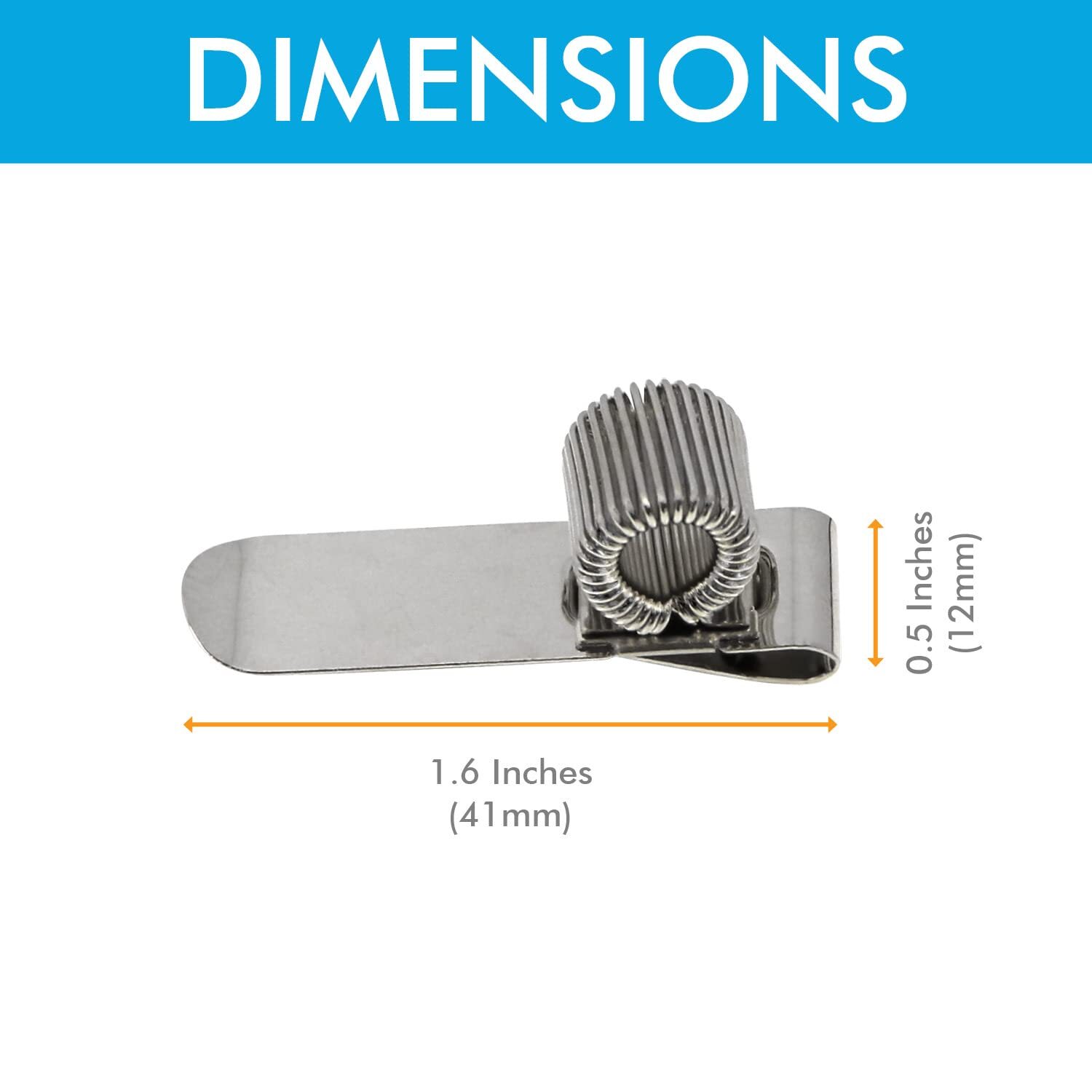 3 Pack Stainless Steel Pen Holder Clips with Spring for Clipboard Notebook