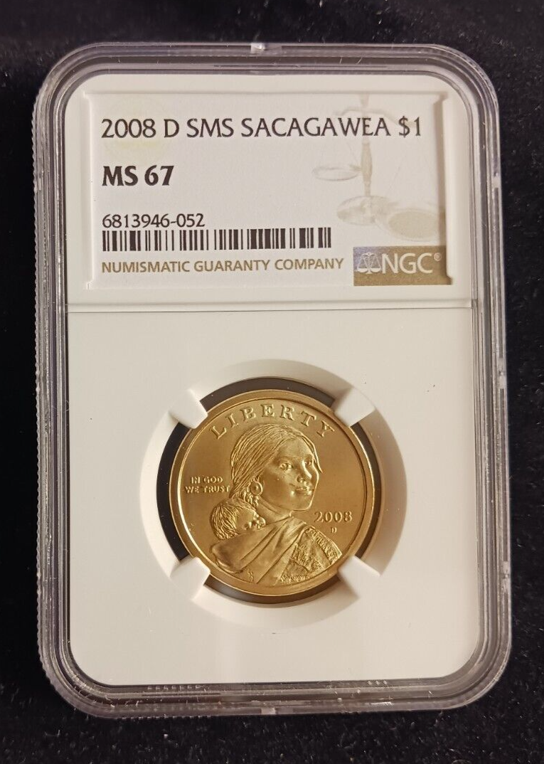 2008(D) SMS NGC MS 67 Sacagawea Dollar Coin