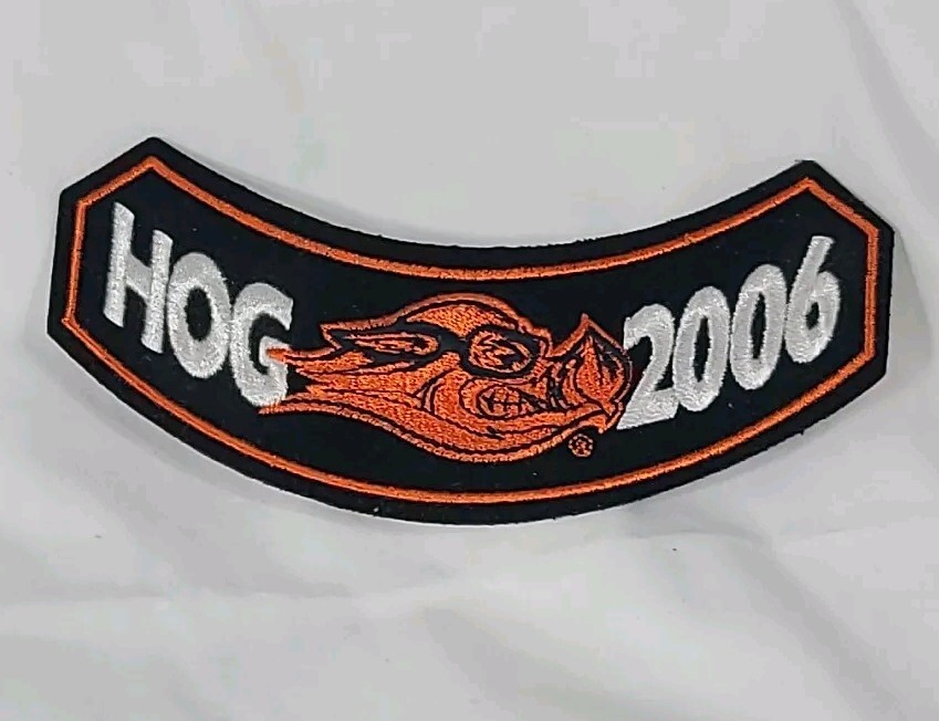 2006 Harley Owners Group Patch Orange Wild Boar Goggles Logo HOG Harley Davidson