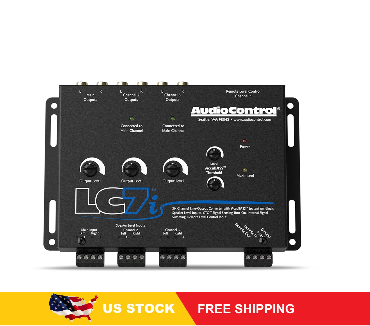 AudioControl LC7i 6-Channel Active Line Output Converter with AccuBASS for Addin