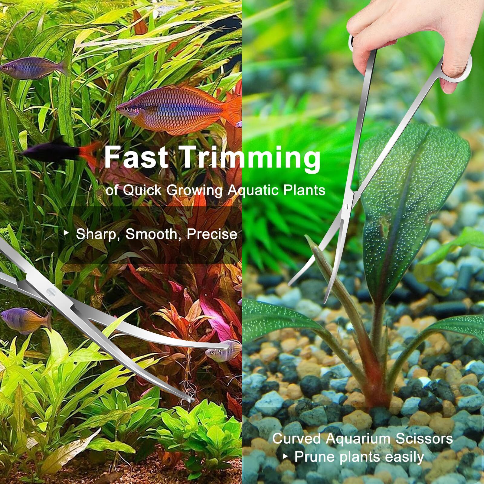 4 Pack Aquascaping Tools Kit Long Aquarium Tweezers Scissors Algae Scraper