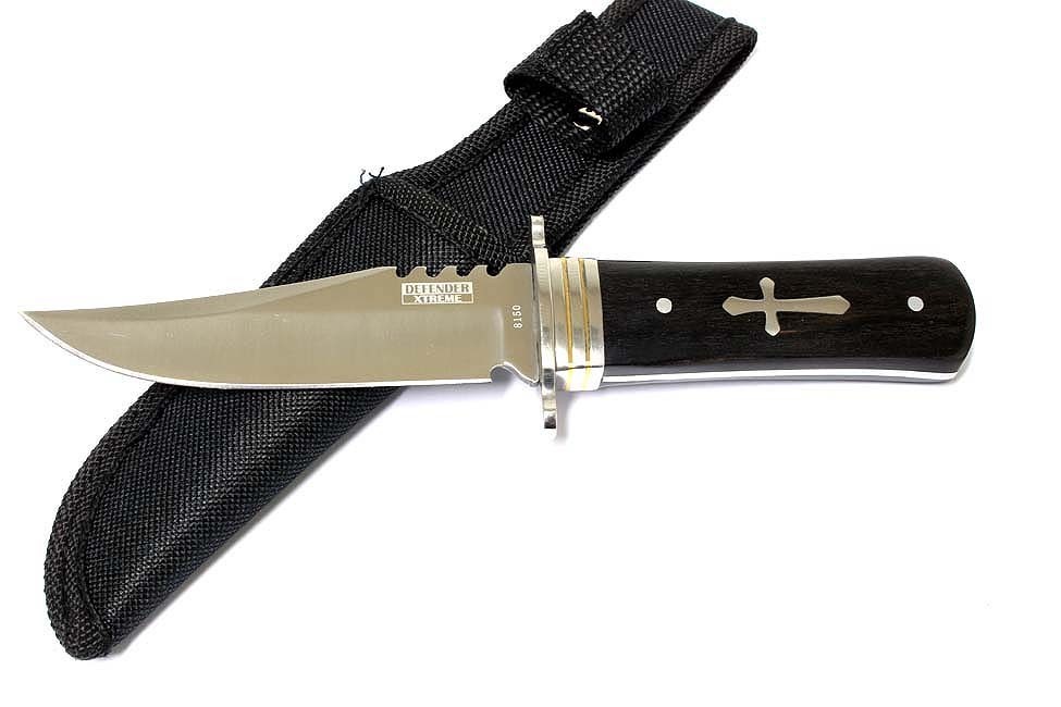8″ Defender Xtreme Hunting Knife Full Tang 440 Stainless Steel Blade Sheath