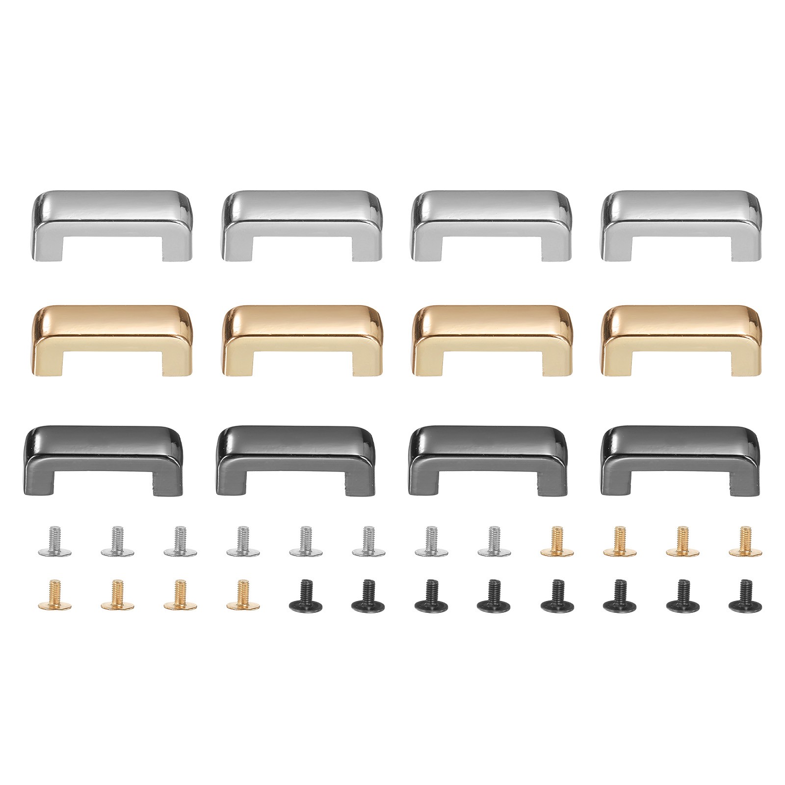 12Pcs Right Angle Arch Bridge D-Ring Buckles(Grey/Black/Light Gold, 0.9" x 0.2")