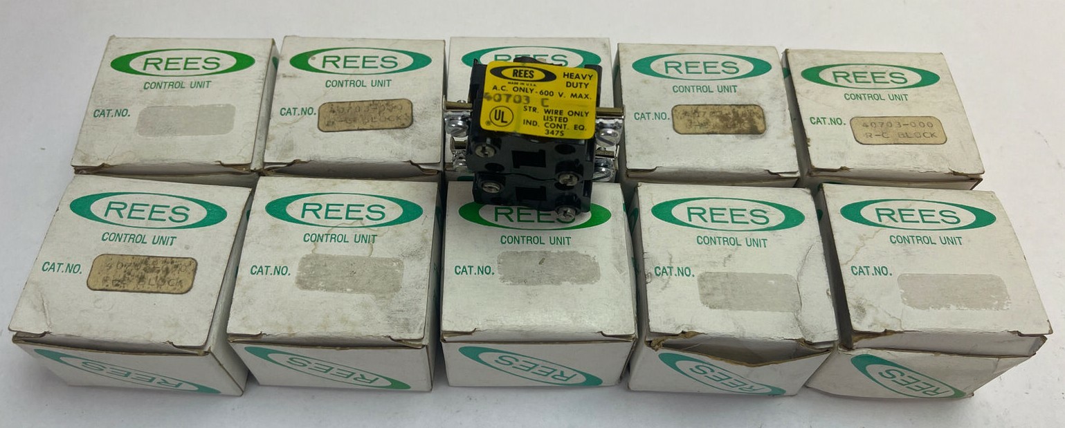 REES 40703C CONTACT BLOCK 600VAC 250VDC HEAVY DUTY (LOT OF 10) 40709-000
