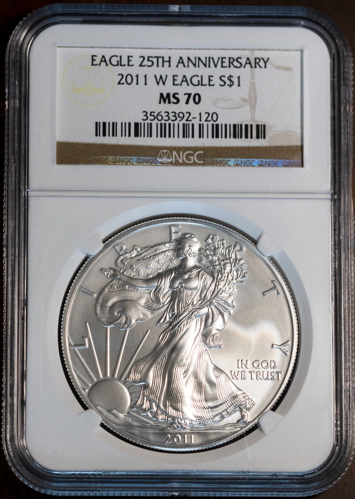2011-W $1 Silver American Eagle MS 70 NGC # 3563392-120 + Bonus