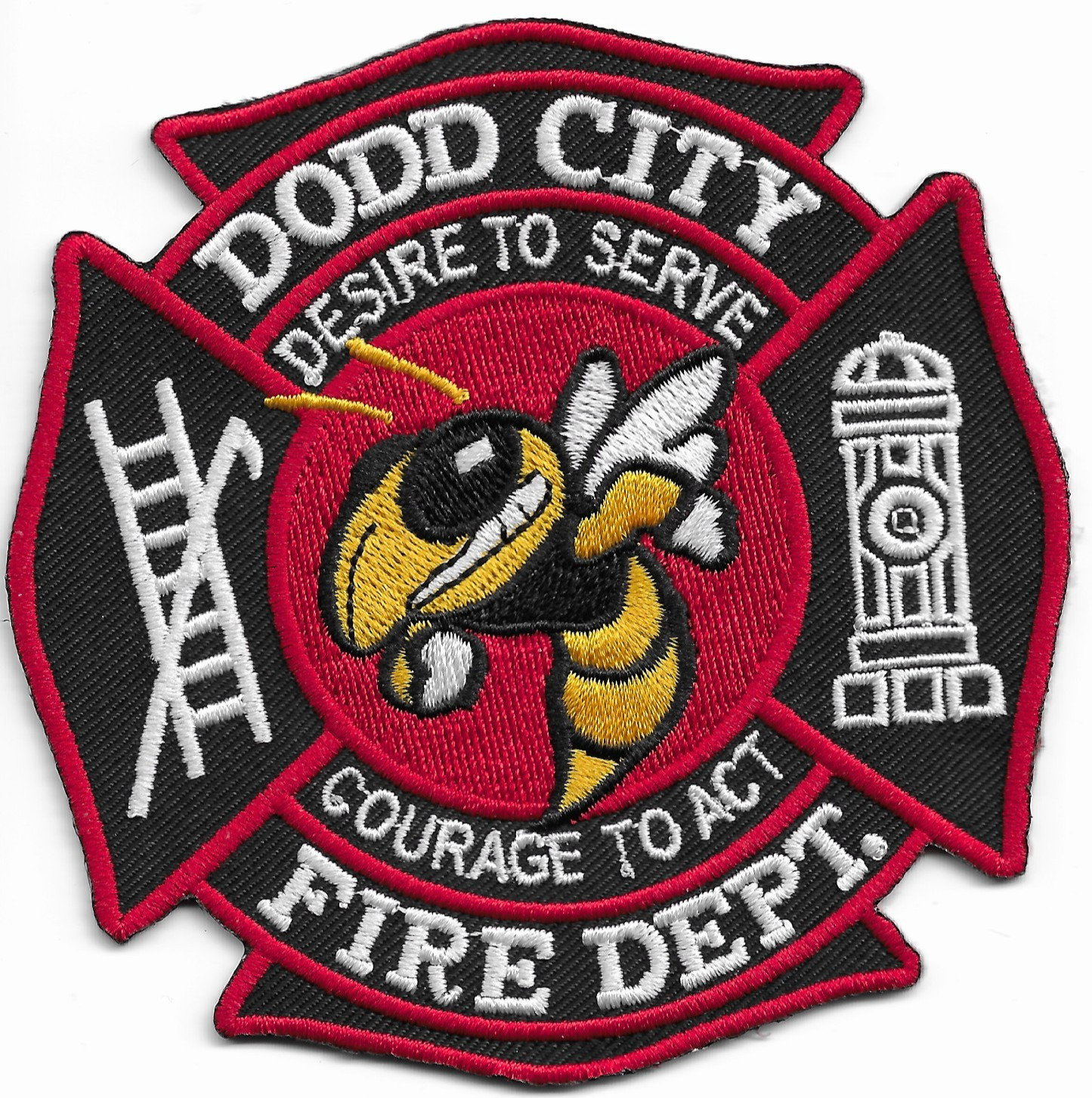Dodd City  Fire Dept.  "Desire - Courage", Texas (4" x 4" size) fire patch