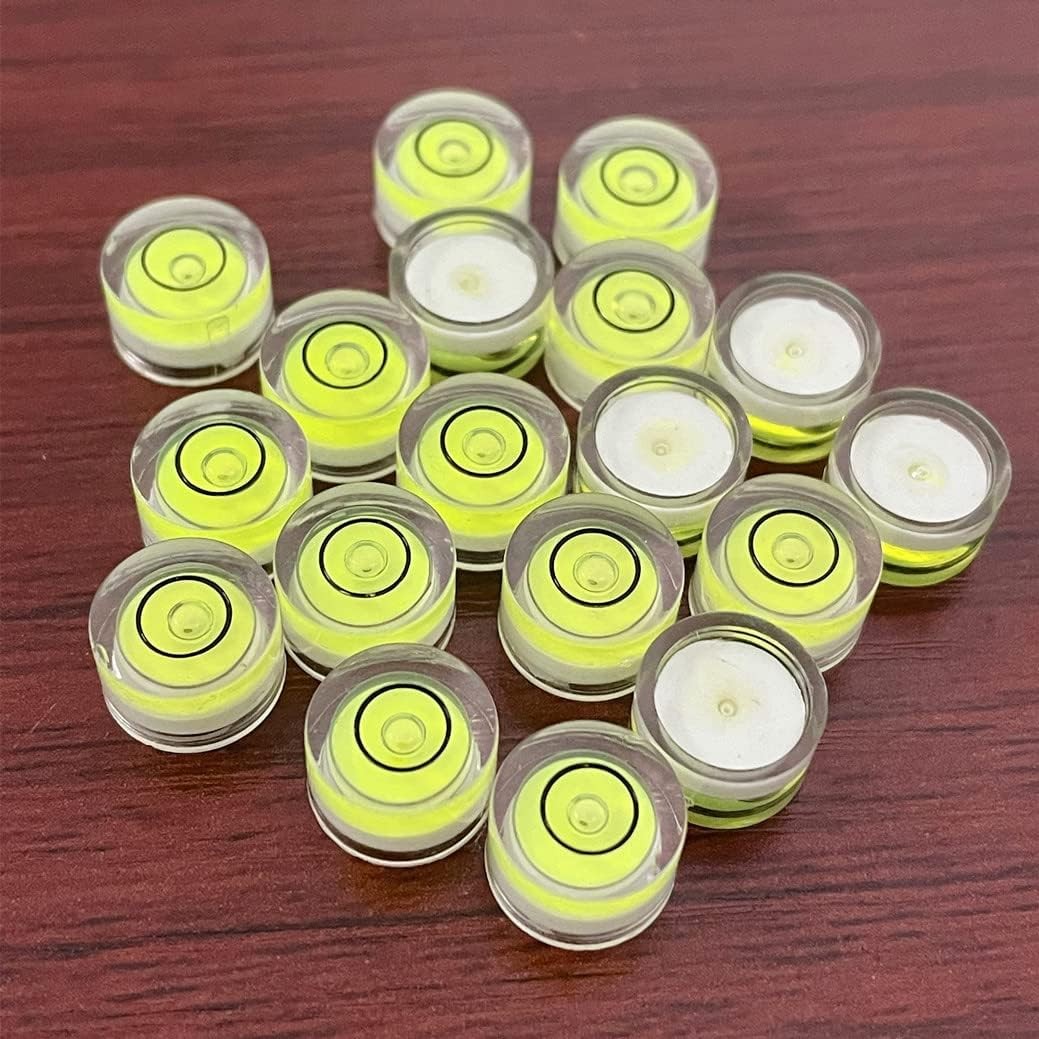 10pcs Mini Bullseye Bubble Levels 10x6mm Round Spirit Level Tool – Non-Adhesive