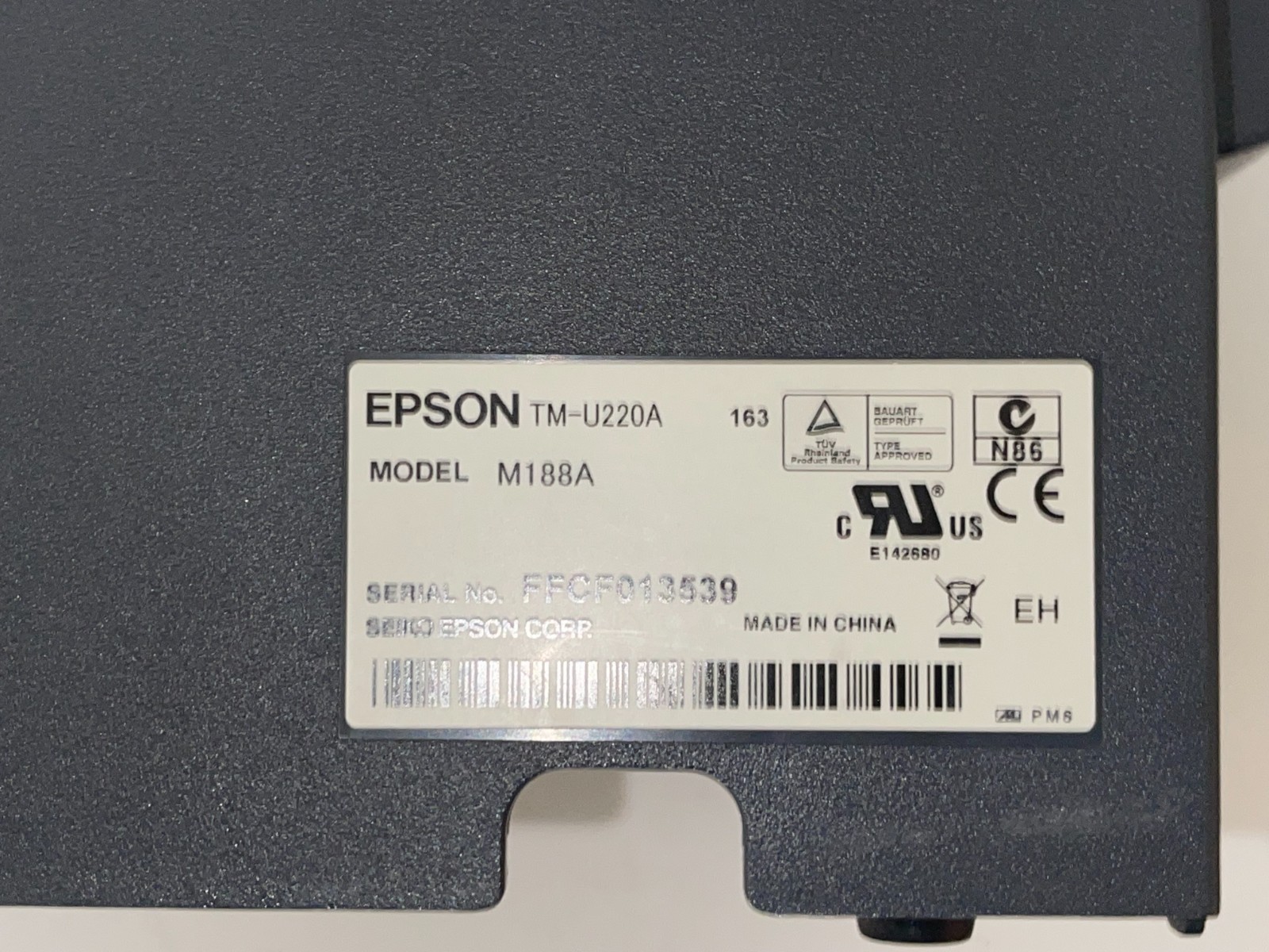 EPSON TM-U220A M188A Dot Matrix POS Receipt Printer Ethernet E04 w Journal