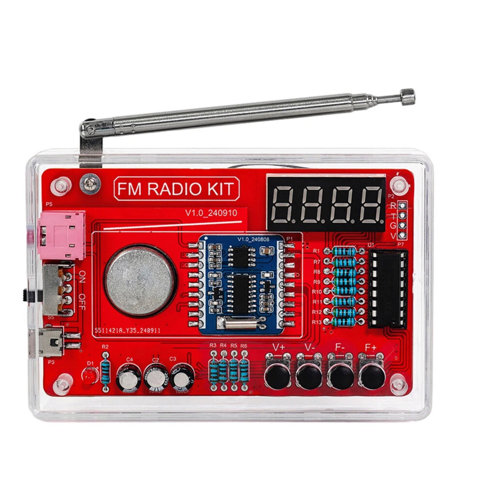 DIY Digital RDA5807 FM Radio Kit 87-108MHz with Auto Search & Memory Function