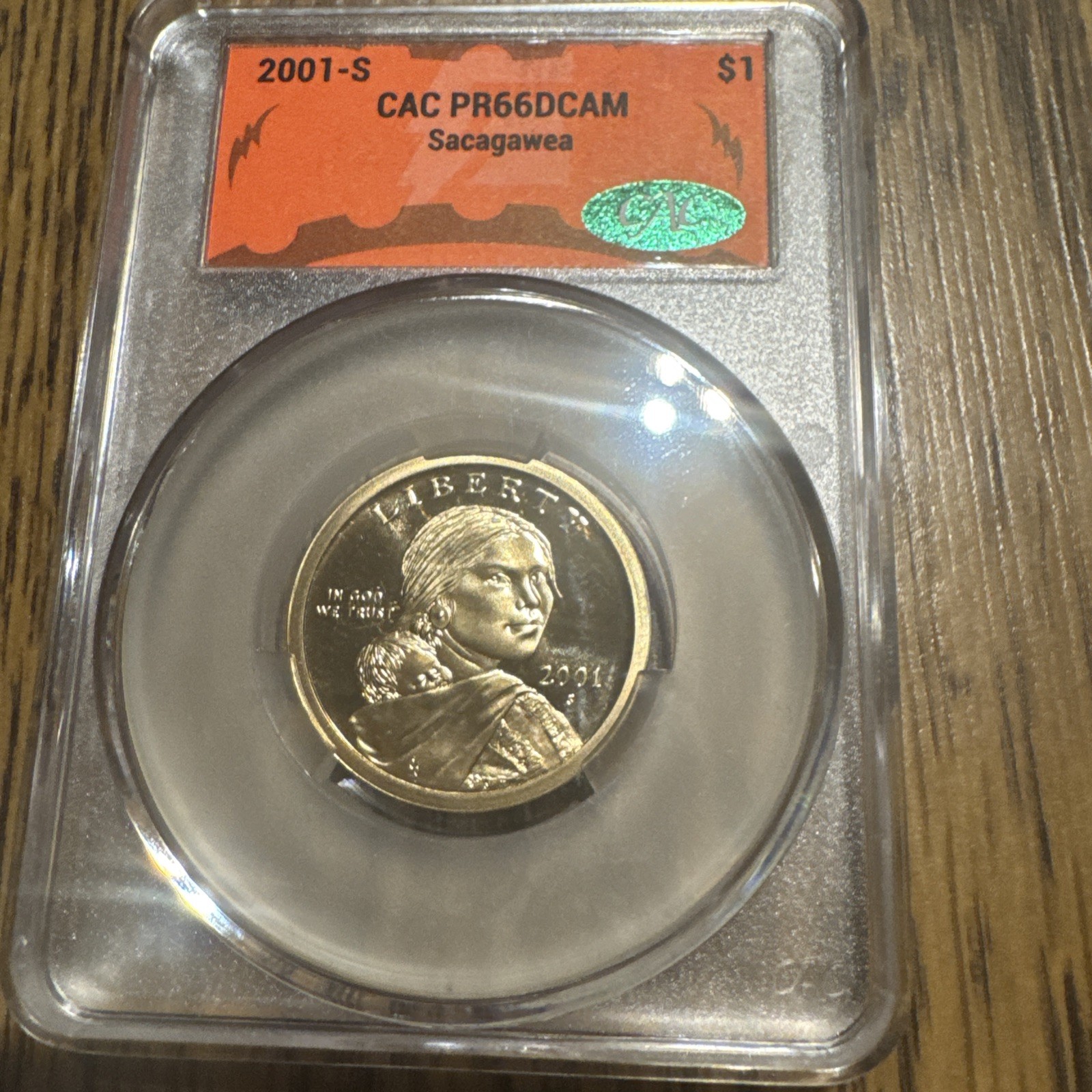 2001-S Sacagawea Dollar CAC Graded Coin PR66DCAM Proof 66