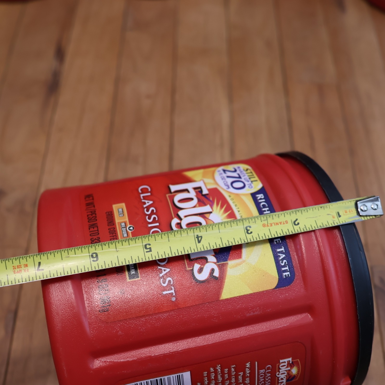 Great for Crafting 8 EMPTY Plastic Folgers Coffee Cans With Lids Clean