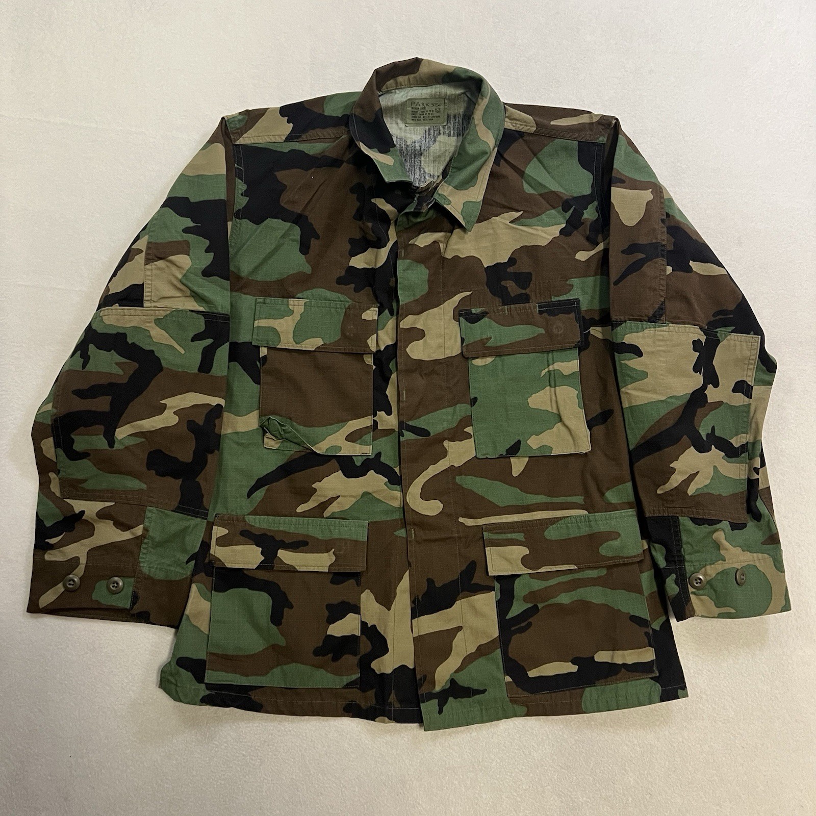 US Air Force Field Coat Woodland Camo Military Jacket SP0100-97-D-CB11 Med Short