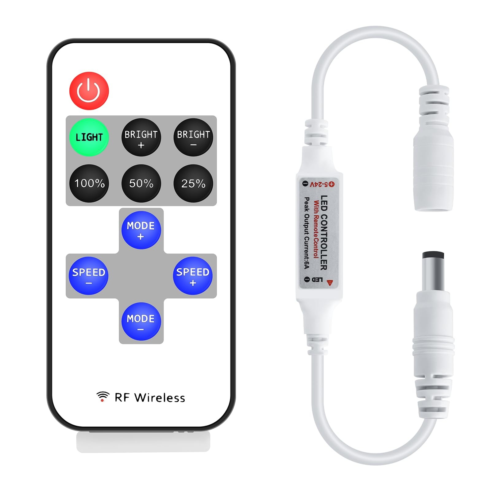 11key RF Mini Wireless Remote LED Controller DC5-24V for 3528 5050, RF Dimmer...