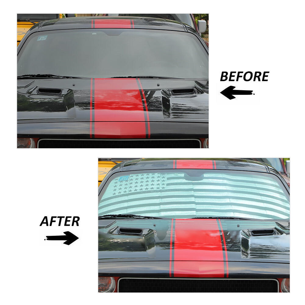 Folding Front Windshield Sunshade Heat Protect Cover for Dodge Challenger 2009+