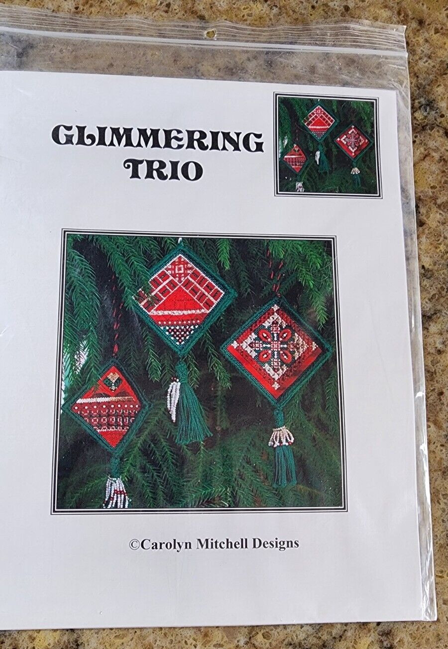 Carolyn Mitchell Designs Christmas Ornaments Glimmering Trio 2006