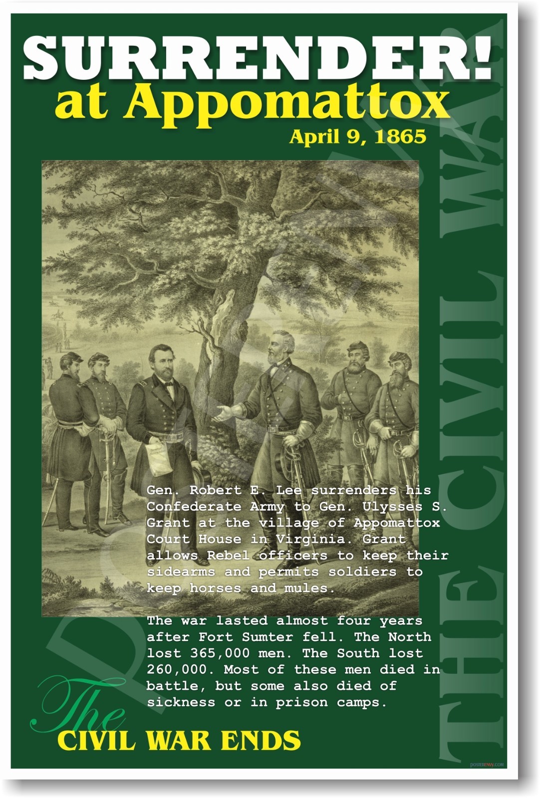 Surrender at Appomattox US Civil War History POSTER