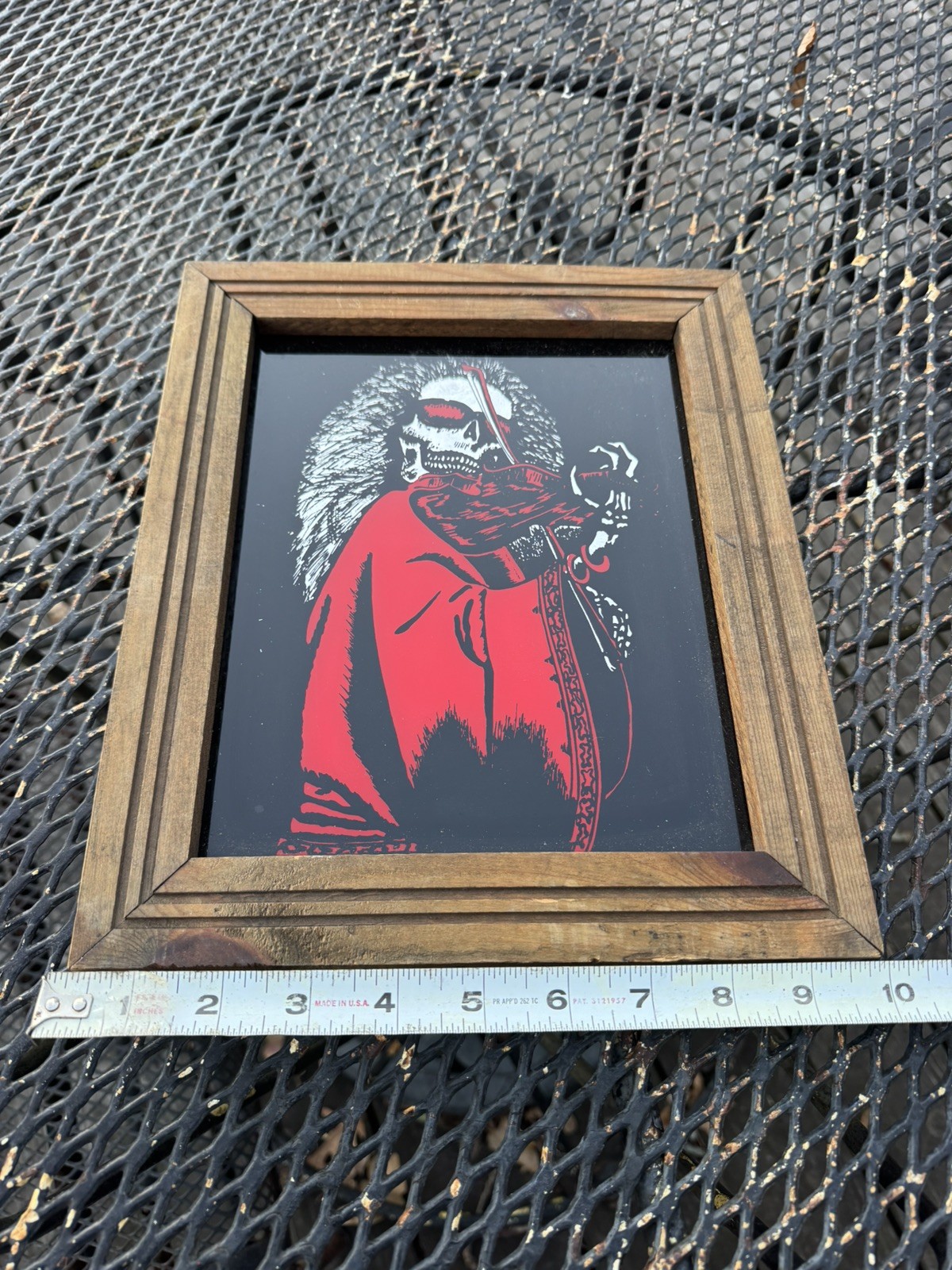 Vintage Grateful Dead Skull Roses  Carnival Mirror Wall Art-Original 1980s-Rare