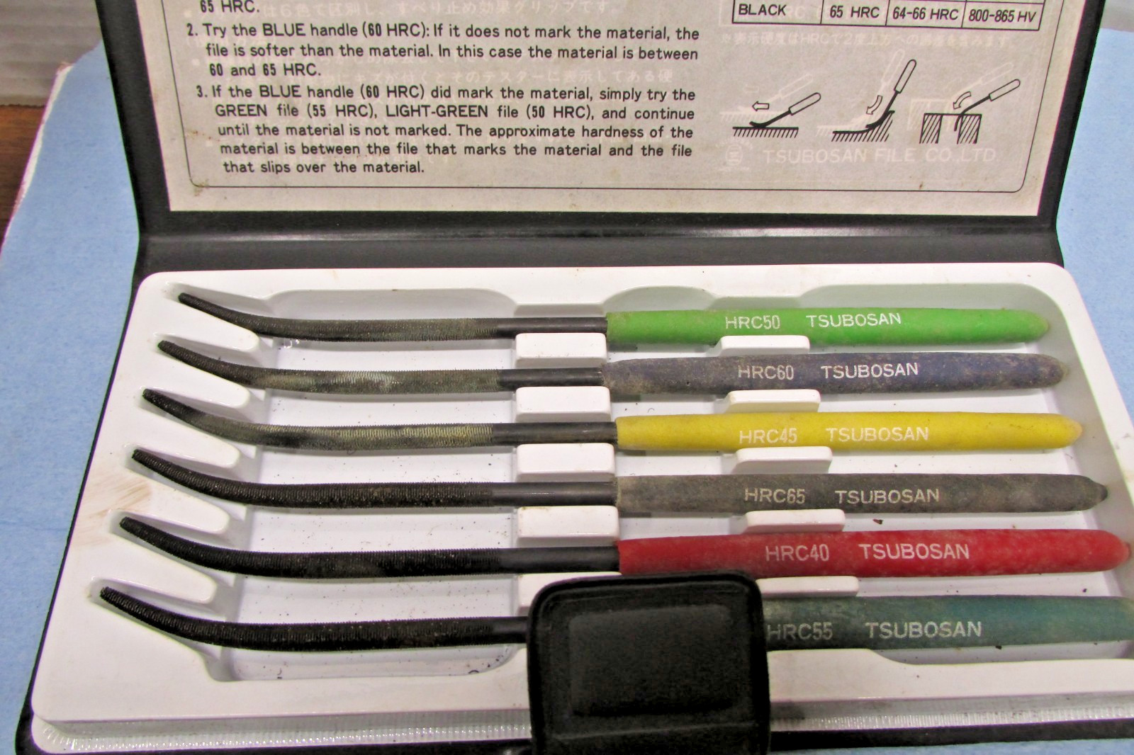 TSUBOSAN Hardness Testing Files HRC40-65 6 Pc Set