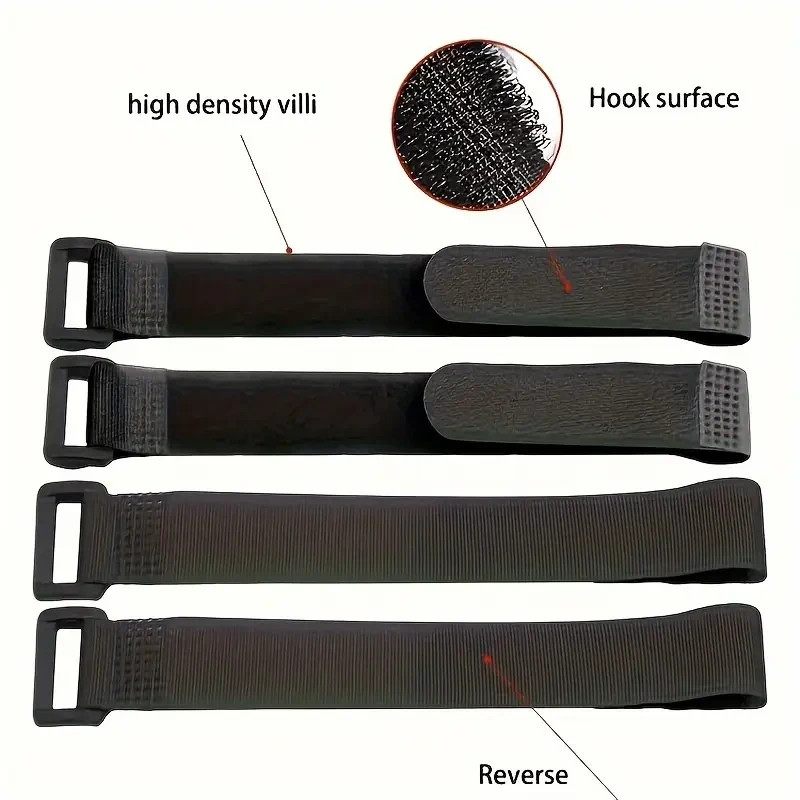 24" BLACK, HOOK & LOOP CABLE TIES NYLON STRAPS - 5 PACKS